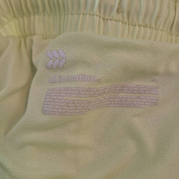 All In Motion Women's Hot Yellow Polyester Running Shorts w Briefs & Zip Close P - Picture 10 of 11